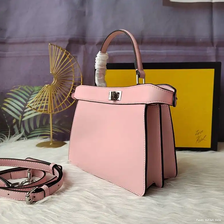 Cheap Pink Petite Peekaboo ISeeU Fendi Bag Nappa In Leather 0620